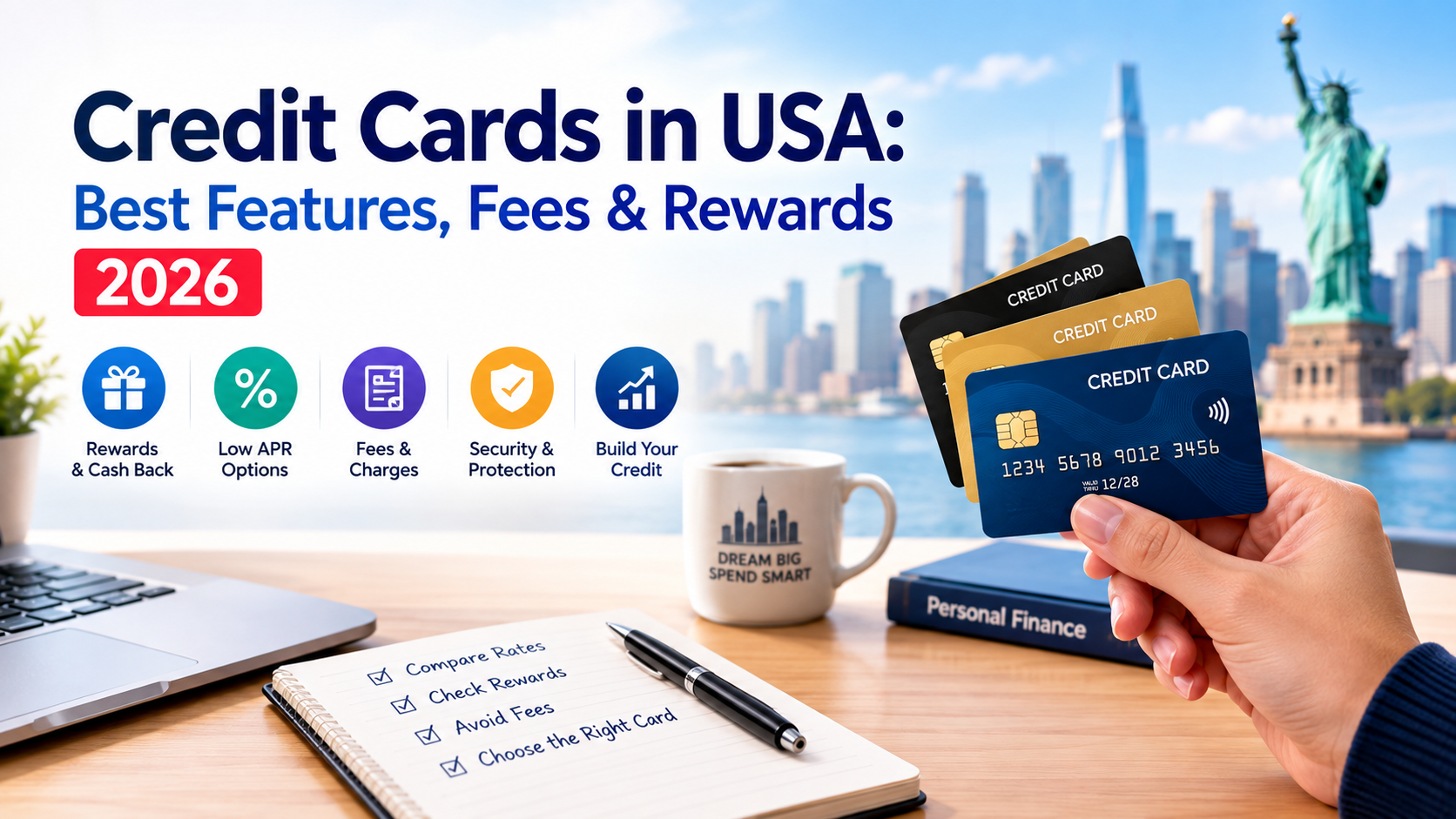 Credit cards in USA with APR fees rewards and benefits guide 2026