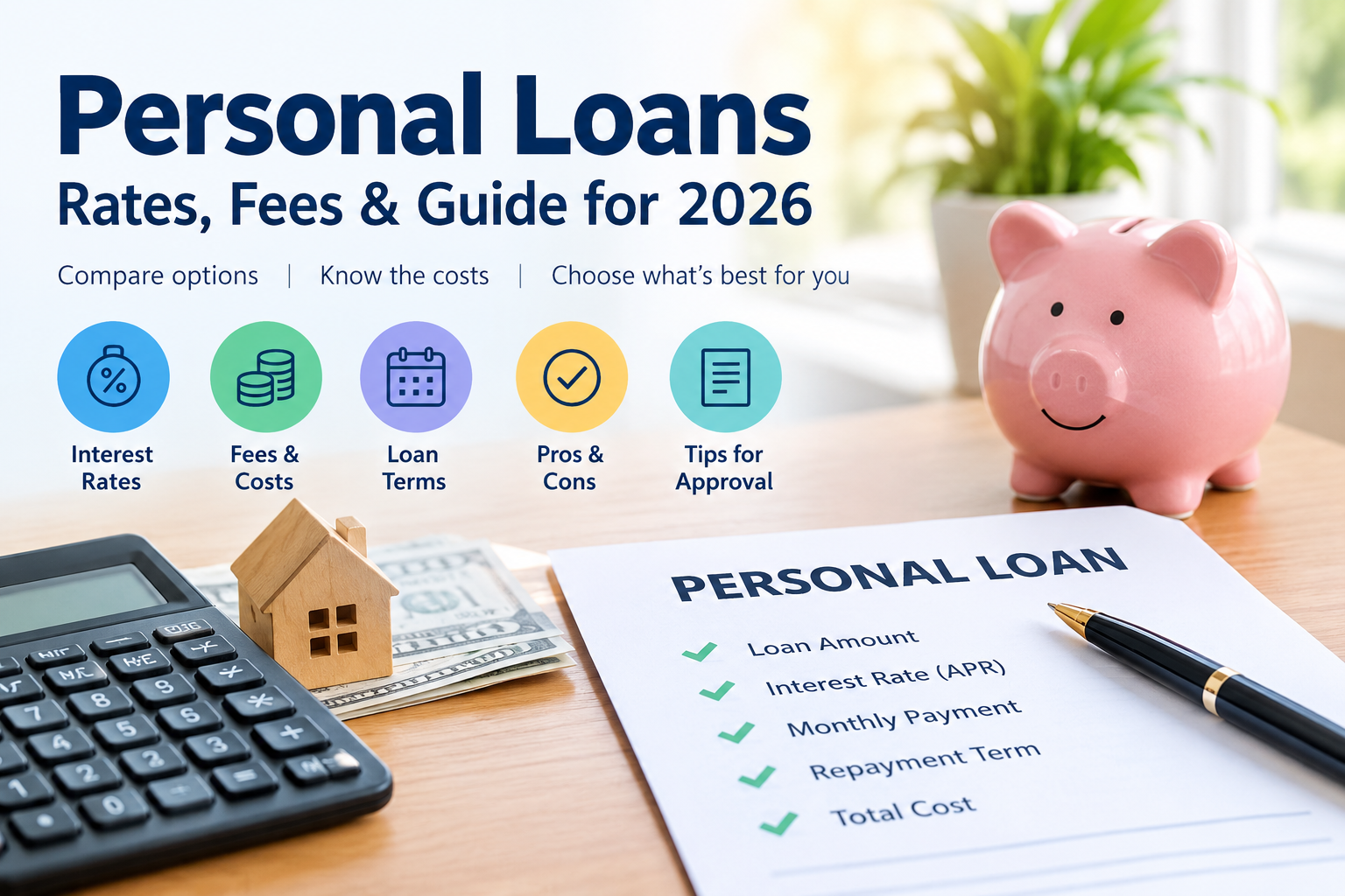 Personal loans comparison showing APR, interest rates, fees, monthly payments, and loan terms in 2026